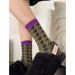 Retro Literary Style Geometric Houndstooth Socks Women's Mid Tube Socks Maillard Double Needle Double Path Niche Design Mid Tube Socks_vogvips.com