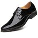 Pointed Toe British Style Business Casual Korean Version Patent Lace-up Leather Large Size Men's Shoes 48_vogvips.com