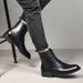 High top shoes Fashion casual pointed side zipper lace-up leather boots_vogvips.com