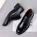 Men's Business Suit With Leather And Velvet, By 8cm, Casual Men's British Style Black Suit, Interior Height Increase_vogvips.com