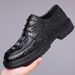 2025 Spring And Autumn New Genuine Leather Cowhide Business Formal Alligator Pattern Men's Breathable Thick Sole Shoes_vogvips.com