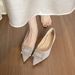 French Pointed Single Shoes Women's Shallow Mouth Rhinestone Silver Wedding Shoes Temperament Flat Shoes_vogvips.com