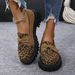 Shoes Leopard Print Shoes Retro All Match Deep Mouth Lace Up Thick Soled Casual Shoes_vogvips.com