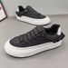 Men's Trendy Slip-On Casual Flat Shoes Summer Breathable White Sneakers Patchwork Canvas_vogvips.com
