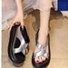 Thick-Soled Platform For Women, Summer 2025 New Style, Soft Sole, Slip-On, Non-Slip Beach Sandals To Match Dresses_vogvips.com
