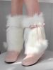 Niche Design Furry For Women 2023 Autumn Winter New Round Toe Cute Lace-up Fluffy Mid-calf Snow Boots_vogvips.com