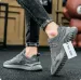 Mens Gray Breathable Mesh Running Shoes Lightweight Casual Sneakers_vogvips.com