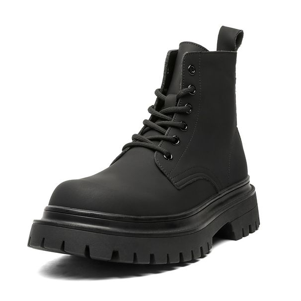 Darth Vader Skinny Men's Short Boots Locomotive Style Retro Tooling Boots Thick-soled Height Increasing Martin Boots_vogvips.com