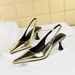 Women's Shoes High-heeled Wine Glass And Shallow-mouth Square Head Hollowed Out After Trippling And Empty Single Shoes Women_vogvips.com