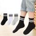 Lawadka 5Pai/set Boys Girls For Kids White Black Gray Cotton Children's Socks Student Sport Autumn New Sock 2 To_vogvips.com