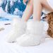 2025 Winter Warm Fleece-Lined Mid-Calf Snow Boots For Women, Raccoon Fox Fur Boots, Versatile_vogvips.com