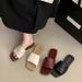 Cross-border Flat Sandals With Pleated Soft Leather, Women's Summer Outdoor Casual Vacation Style, Beautiful And_vogvips.com