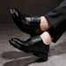Plus-size leather shoes Business dress leather shoes for men British vintage wash horse Leather wedding shoes_vogvips.com