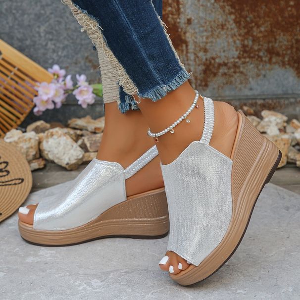 Women's Shoes Wedge Sandals For Women New Style Fashionable Thick Soled Slippers With One Line High Heels And Lightweight Women's Slippers_vogvips.com