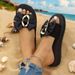 Lightweight Bowknot Platform Slippers Women 2026 Summer Plus Size 42 Flat Heel Slides Woman Casual Vacation Beach Flip Flops_vogvips.com
