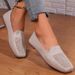 Women's New Large Size Round Toe Flat Shoes Women's Shallow Mouth Sports Style Casual Shoes_vogvips.com