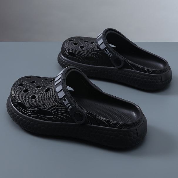 Men's Summer Slippers Outdoor Wear Thick Sole Breathable Non-Slip Closed Toe EVA Sandals Odor Resistant Height Increasing Slip-On Shoes_vogvips.com