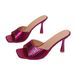 High-heeled Fashion Slip-on Sandals For Women, 2025 Summer European And American Foreign Trade New Model, Snake Pattern,_vogvips.com
