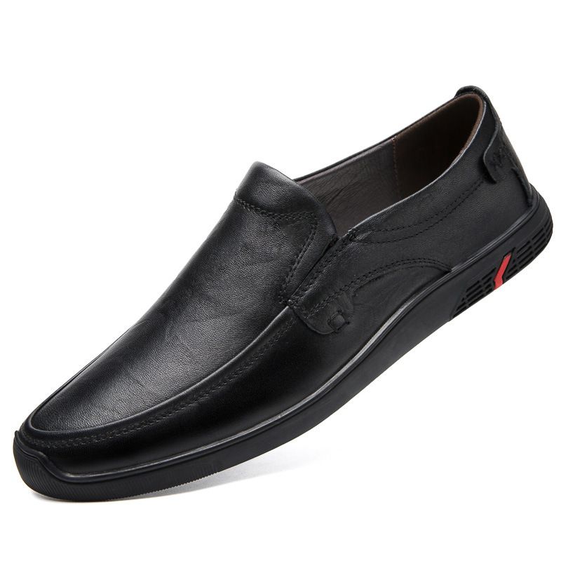 Large Size Men's Shoes Men's Casual Leather Shoes Soft-soled Beanie Shoes_vogvips.com