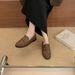 Old Money Flat Low-Heel Loafers For Women, 2026 Autumn New British Style Belt Buckle Small Leather Shoes, Vintage_vogvips.com