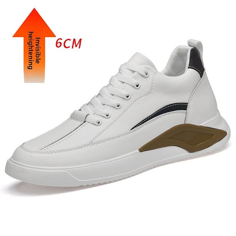 Round Head Inner Men's Shoes Heightened Men's Second-layer Light Mouth Casual Color-changing Striped Sports White Shoes Men_vogvips.com