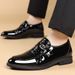 Euro Step Hair Stylist Glossy Shoes Summer Autumn Versatile Men's Loafers Social Korean Version Patent Leather Casual Men_vogvips.com