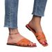 Women's Shoes Large Size New Fifteen Colors Women's Slippers Flat Bottom Square Head Leather Stitching Slippers Women's SandalsGolden Shoes_vogvips.com