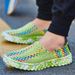 Fashion 2024 Summer Women's Flats Fashion Elastic Band Weave Casual Shoes Slip On Breathable Sneakers Spring Men Loafers Plus Size 35-44_vogvips.com