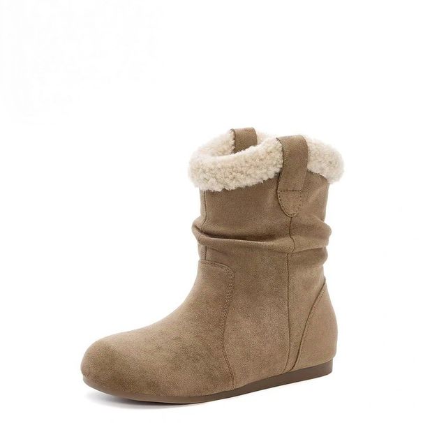 2026 Melard Casual Fleece-Lined Martin For Women Autumn New Fashion Versatile Furry Short Mid-Calf Boots Trendy_vogvips.com