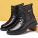 European Warm Series Winter Martin Boots For Men, Wool High-top Snow Boots, Cotton Thick-soled Business Men's Leather Shoes, Thickened And_vogvips.com