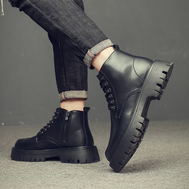 Martin Boots Men's High-top Style Leather Mid-top Leather Shoes Men's Boots Tooling Boots_vogvips.com
