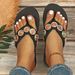 Women’s Shoes Wear Large Rhinestone Jewelry Flip Flops Casual Outdoor Wear Versatile Fashion Flat Slippers_vogvips.com