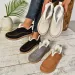 selg long sleeved womens winter round toe plush warm solid flat casual comfortable snow boots 240904_vogvips.com