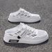 Men's Shoes Cool Slippers 2026 Summer New Mesh Breathable Outdoor Wading Sports Board Shoes Casual Bag Head Half Slippers_vogvips.com