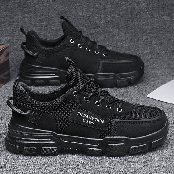 Men's Waterproof Slip-Resistant Work Shoes - Breathable Casual Sneakers For Construction & Outdoor Activities (Black/Tan)_vogvips.com