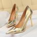 1829-2 European And American Style Metal Ultra Glossy Patent Leather Shallow Mouth Pointed Toe Sexy Nightclub Slimming_vogvips.com