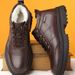 TerraStride 2025 Winter New Men's With Fleece Lining, Thickened And Warm Cotton Shoes, Versatile Casual Leather Shoes_vogvips.com
