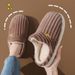 Witer Wome Ad Couples, Idoor Warm Furry Home Slippers With Heel, Thick Sole Postpartum Materity Cotto Shoes For_vogvips.com