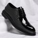 Euro Step Business Formal For Men, Shiny Brogue Carved Pattern Youth Single Groom Shoes, Wedding Leather Shoes_vogvips.com