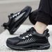 Men’s Shoes New Style Labor Protection Shoes Men's Flying Woven Breathable Safety Shoes Button Elastic Shoelaces Lazy One Step Work Men_vogvips.com