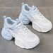 Platform Dad Shoes 2025 New Summer Versatile Hot-Selling Mesh Breathable Casual Sports White Sneakers For Women_vogvips.com