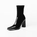 Kendall Jenner Style Martin New Low-Cut Glossy Slim Chunky Square Toe High Heel Women Autumn Winter Patent Leather Short_vogvips.com