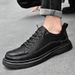 Euro Step Men's 2025 Autumn New Genuine Leather Business Formal Slip-On Soft Sole Non-Slip Versatile Brogue Shoes_vogvips.com