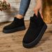 2024 Winter Women Short Plush Warm Snow Casual New Suede Fur Ankle Boots Flats Platform Ladies Shoes Botas_vogvips.com