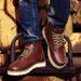 Men's Classic Martin Boots - Vintage Work Boots For Outdoor & Casual Wear - Slip-Resistant Rubber Sole - Mid-Calf Height - Brown/Black/Burgundy_vogvips.com