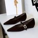 3686-K95 French-style Fashionable Women's With Rhinestone Buckle, Pointed Toe, Shallow Wedge Heel, Comfortable_vogvips.com
