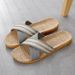 Men Shoes Slippers Linen Home Indoor Open Toe Flat Shoe Beach Slippers Striped Spliced Rubber Sandals Zapatillas Hombre_vogvips.com