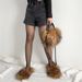 Women's Shoes Slippers Set Imitation Raccoon Fur Tote Bag Personality Punk Style Shoes And Bags_vogvips.com