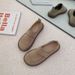 Soft Leather Bean Soft Sole Frosted, Casual And Fashionable, Single For Pregnant Women, One Foot Pedaling, Boken Le Fu_vogvips.com