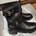 ShoeVault Korean 2025 Autumn New Round Toe Square Heel Belt Buckle Slip-On Simple Knight Niche Short Women Martin Boots_vogvips.com